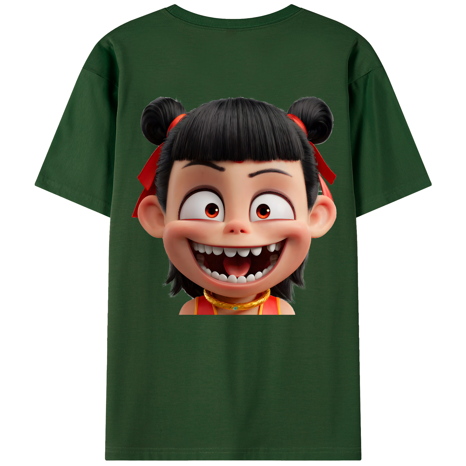 （画像用） Ne Zha 2 ナタ 魔童の大暴れ 綿100％半袖Tシャツ（背面プリント）